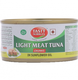 Tasty Nibbles Light Meat Tuna Chunks In Sunflower Oil  Tin  185 grams